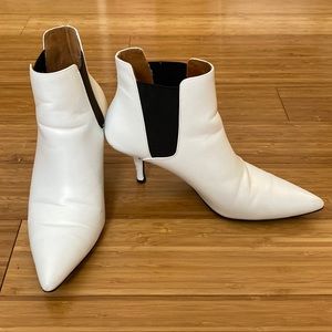 & Other Stories kitten heel white ankle boots